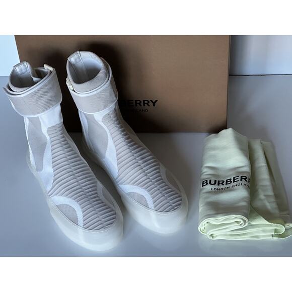 Burberry Men\'s Vanilla Beige High-top Sneakers 8 US (41 Eu) 8052334 IT NIB $850